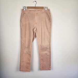 Faherty Casual Pants‎ Velvet Pockets Cotton Blend Pink Straight Leg Size 26